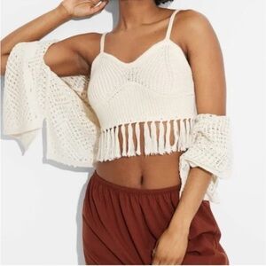 Wild fable fringe crochet crop tank